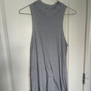Black and white striped dress